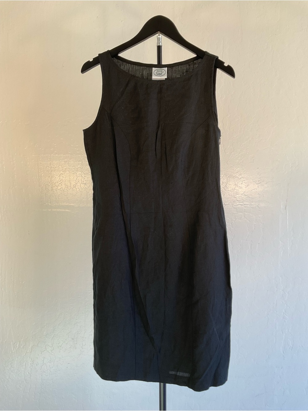 Vintage Laura Ashley Classic Black Sleeveless Shift Dress